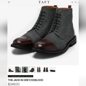 Taft Grey and Oxblood Men's Oxfords